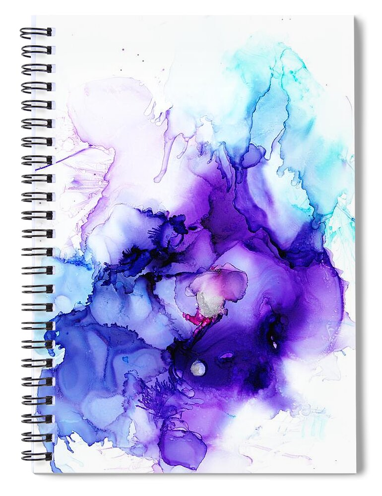 Abstract Spiral Notebook featuring the painting Diadem by Christy Sawyer