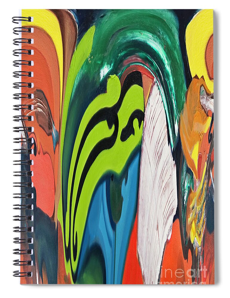 Digital Spiral Notebook featuring the digital art Digital Abstract Violinist by James Lavott