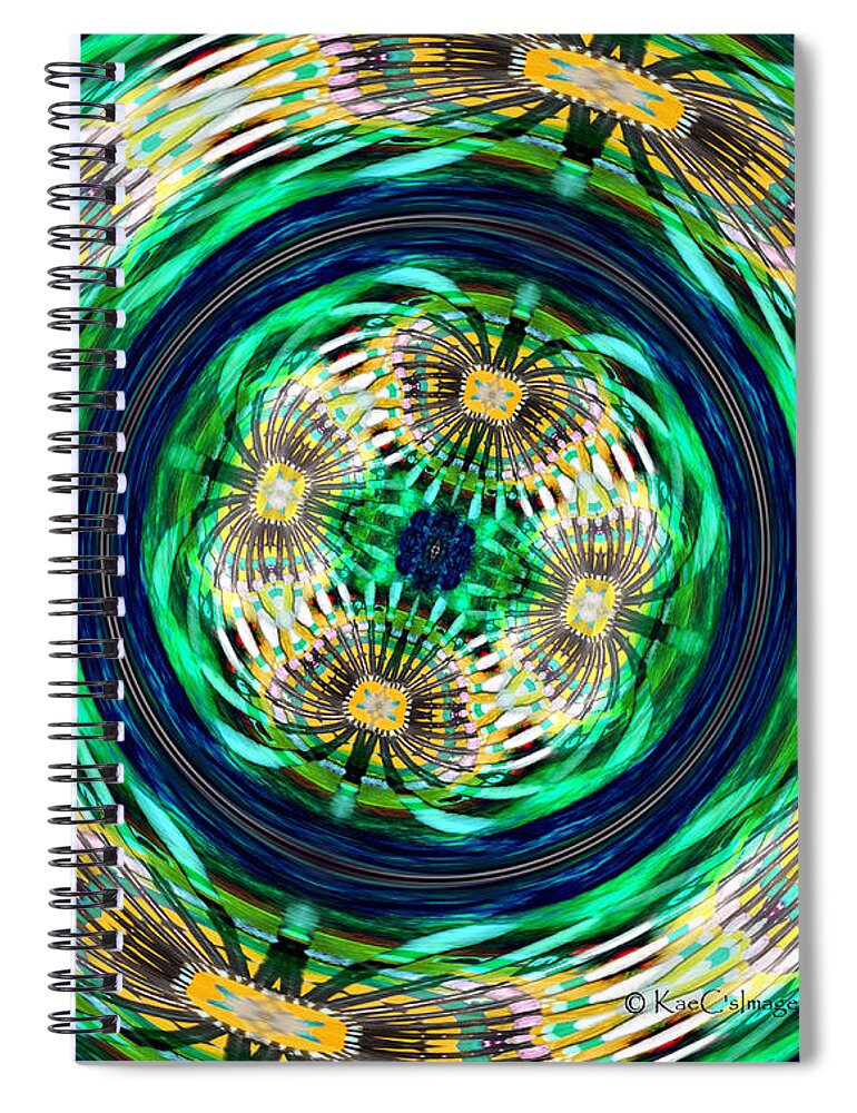 Digital Art Spiral Notebook featuring the mixed media Digital Art - Tilted Axis by Kae Cheatham