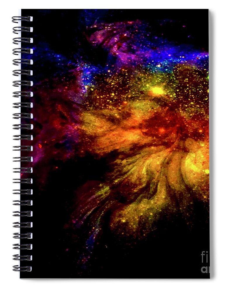 Galaxy Spiral Notebook featuring the digital art Digital Galaxy Art by Laurie's Intuitive