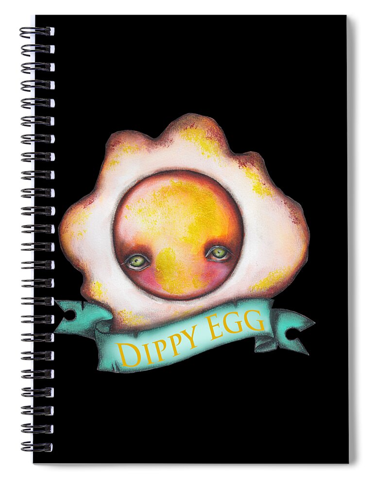 Breakfast Spiral Notebook featuring the painting Dippy Egg by Abril Andrade