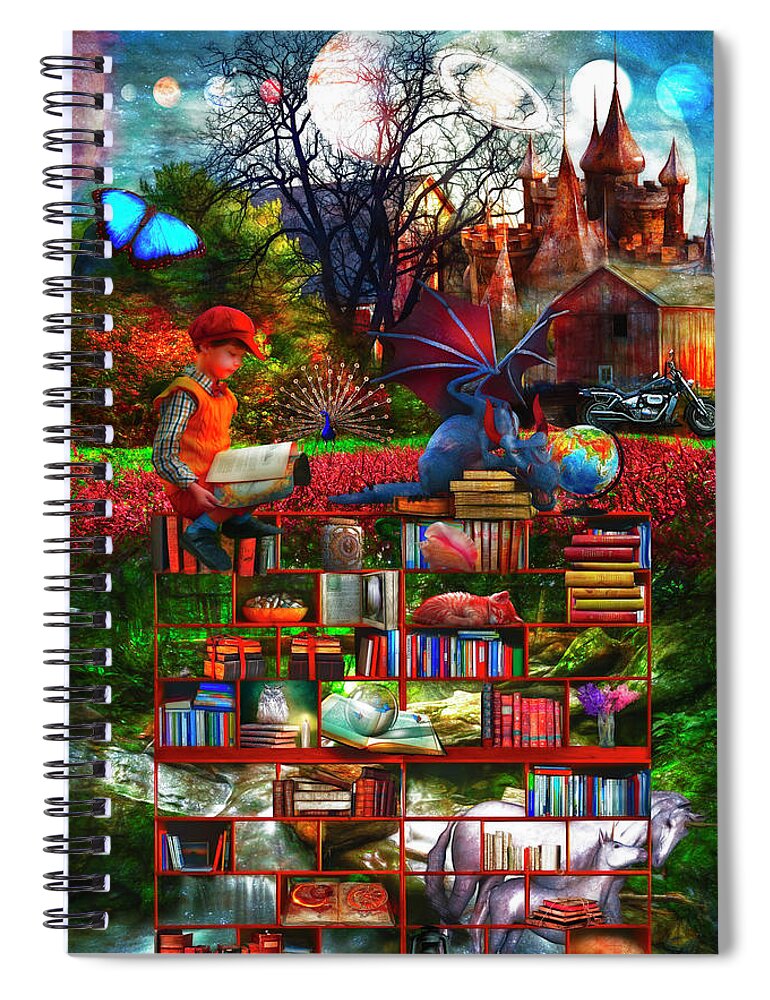 Barn Spiral Notebook featuring the digital art Discovery Painting by Debra and Dave Vanderlaan