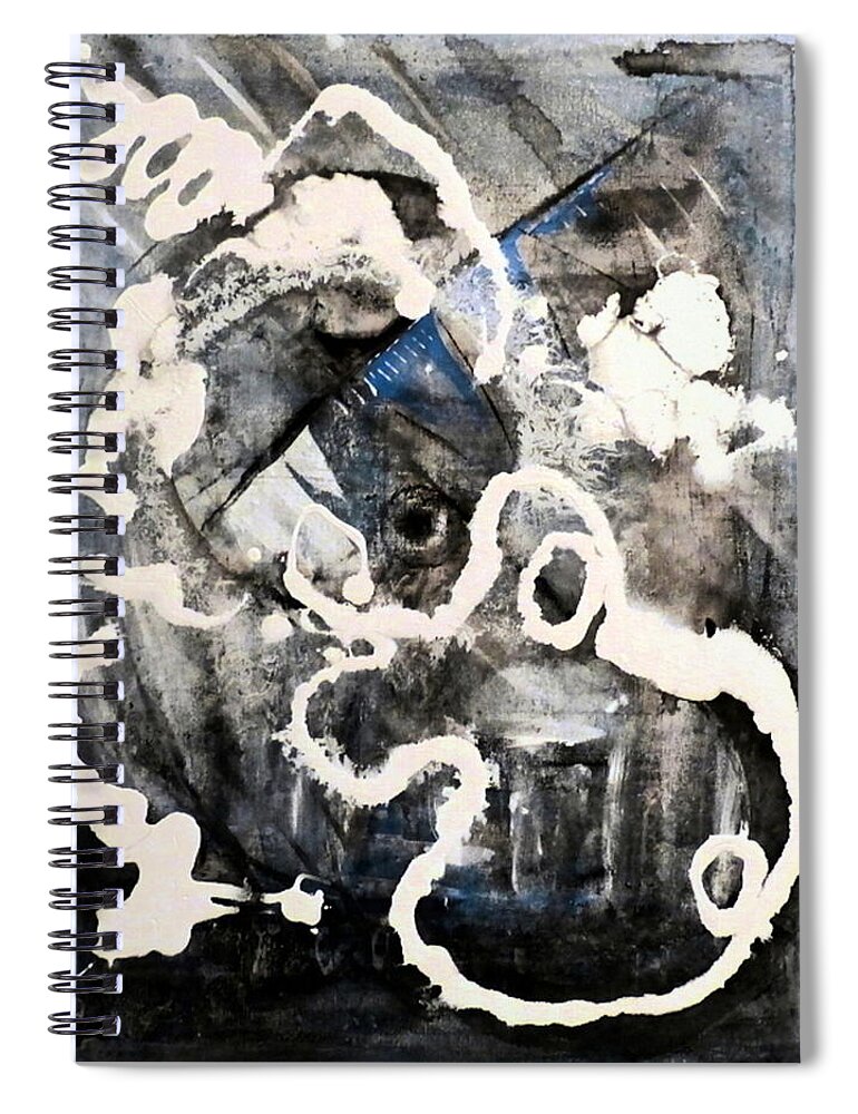 Abstract Spiral Notebook featuring the painting Dismantling by 'REA' Gallery