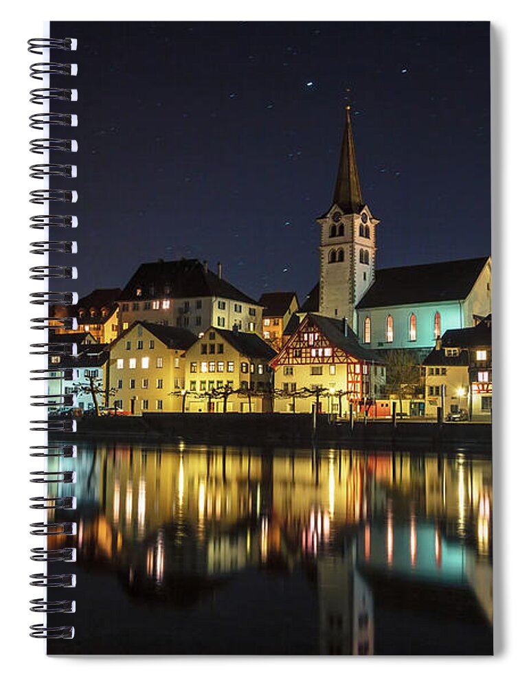 Diessenhofen Spiral Notebook featuring the photograph Dissenhofen on the Rhine River by Bernd Laeschke