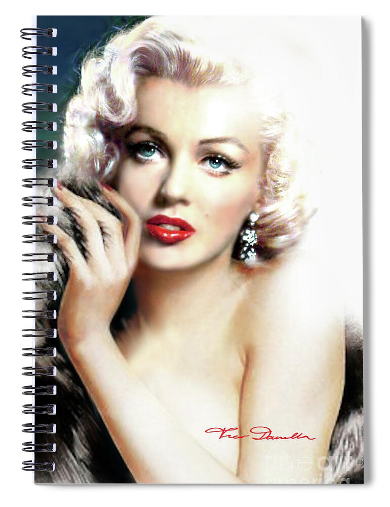 Marilyn Monroe Spiral Notebook featuring the painting Diva MM 169 R by Theo Danella