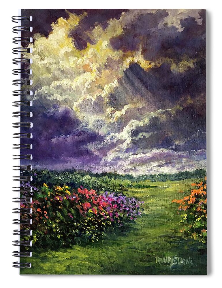Divine Spiral Notebook featuring the painting Divine Intervention by Rand Burns