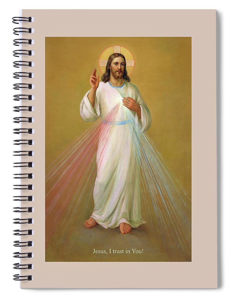 Divine Mercy Spiral Notebook featuring the painting Divine Mercy - Divina Misericordia by Svitozar Nenyuk