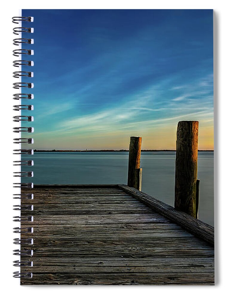 Dock Spiral Notebook featuring the photograph Dock at Sunset by Mike Whalen