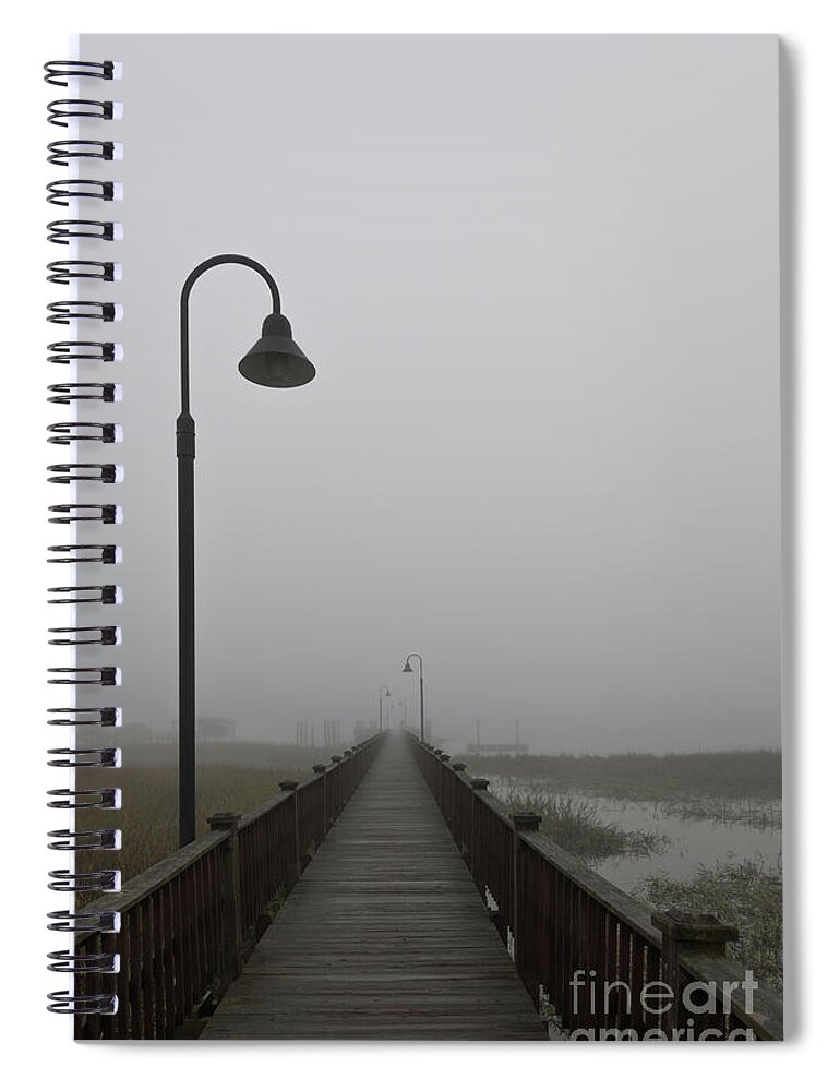 Fog Spiral Notebook featuring the photograph Dockside Southern Fog by Dale Powell