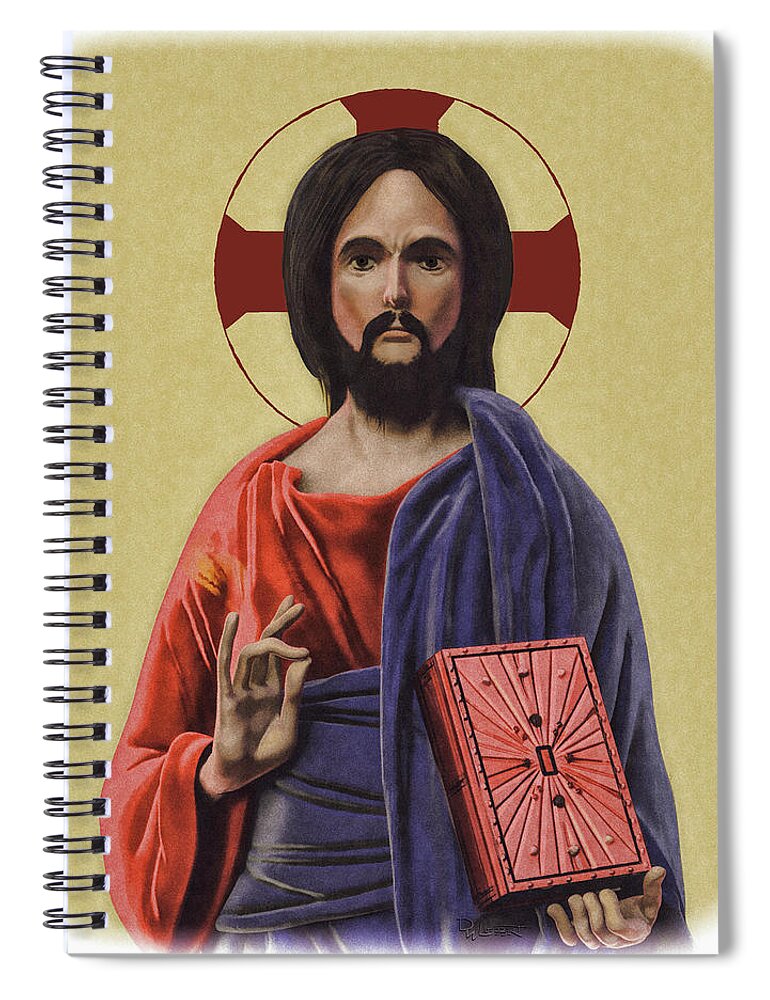 Pantocrator Spiral Notebook featuring the digital art Dome Pantocrator by David Luebbert