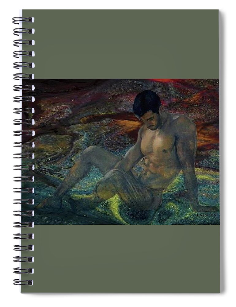 Male Spiral Notebook featuring the digital art Dominic by Richard Laeton