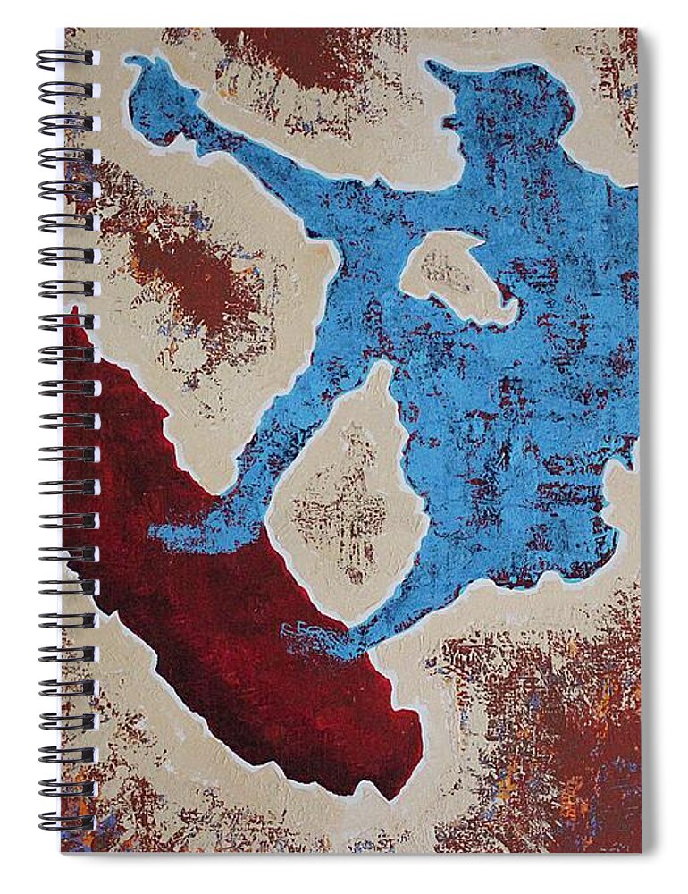 Don Quixote Spiral Notebook featuring the painting Don Quixote on a Surfboard by Sol Luckman