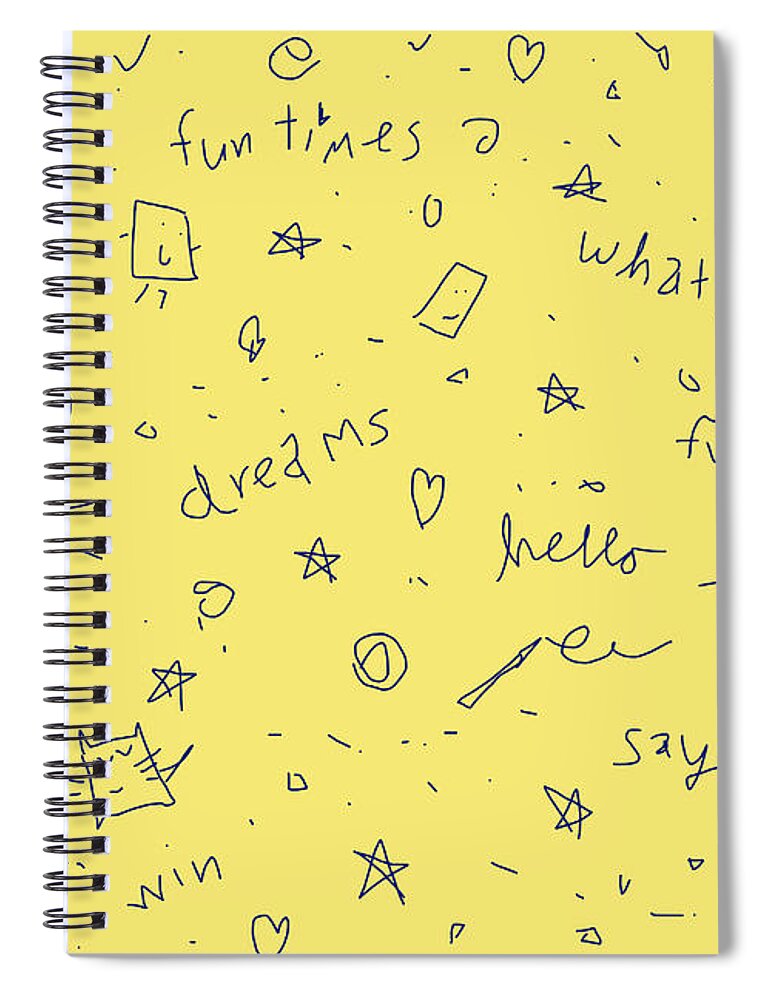 Doodle Spiral Notebook featuring the drawing Doodle Fun Times by Ashley Rice