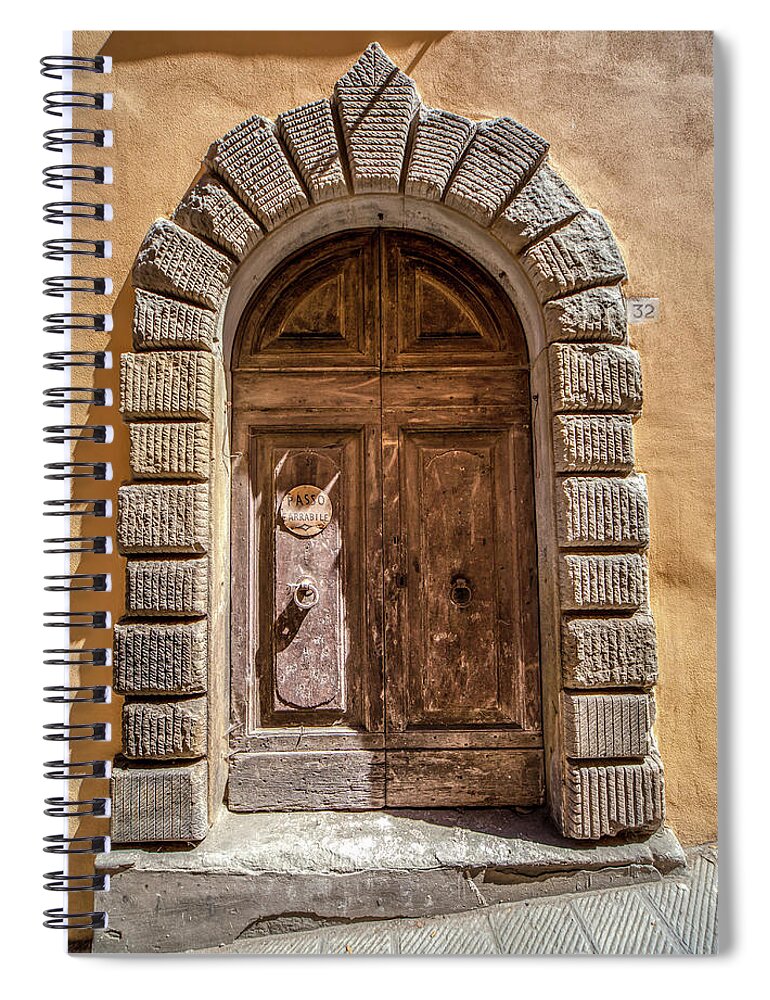 Tuscany Spiral Notebook featuring the photograph Door Thirty Two of Tuscany by David Letts