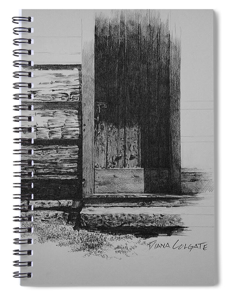 Door Spiral Notebook featuring the drawing Door To The Past by Diana Colgate