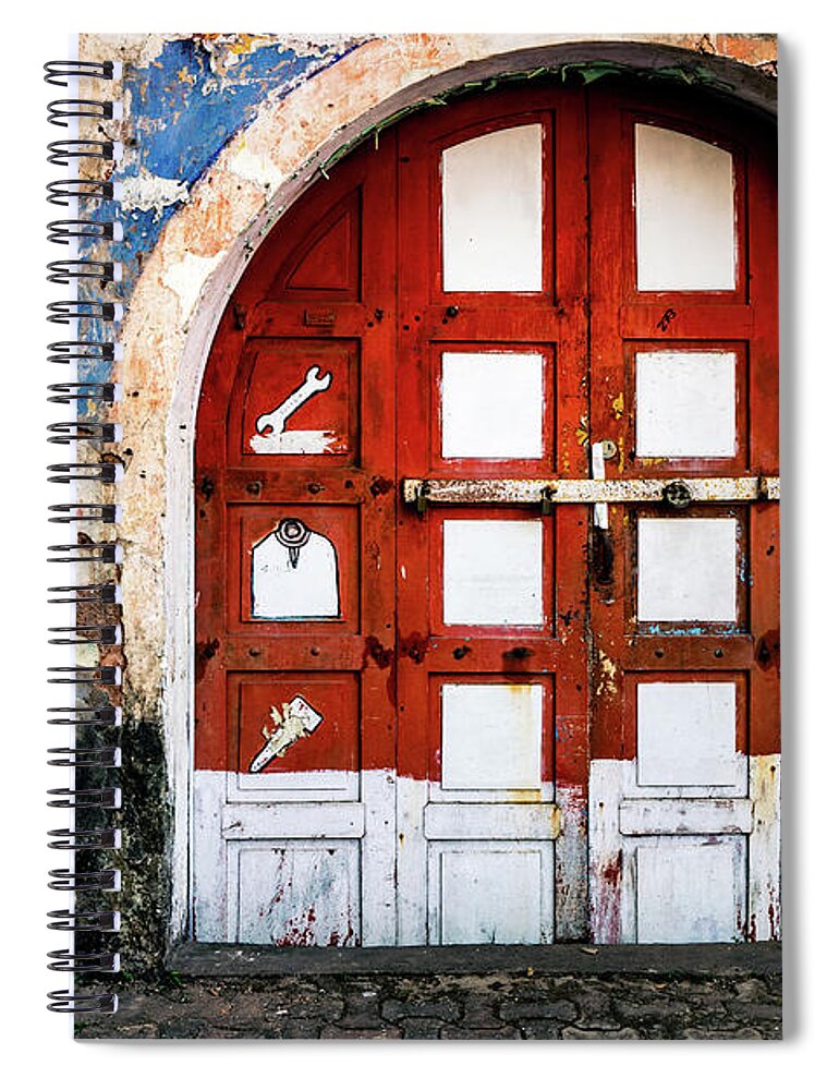 Doors Of India Spiral Notebook featuring the photograph Doors of India - Garage Door by M G Whittingham