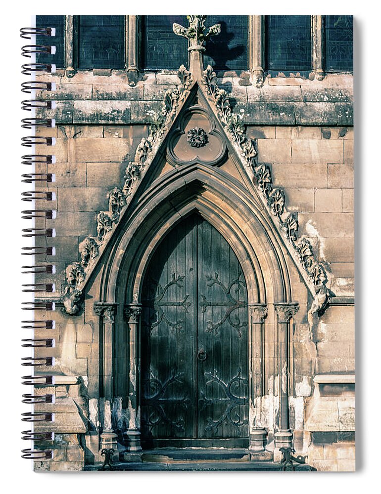 Anglican Spiral Notebook featuring the photograph Doors to Doncaster Minster by Scott Lyons