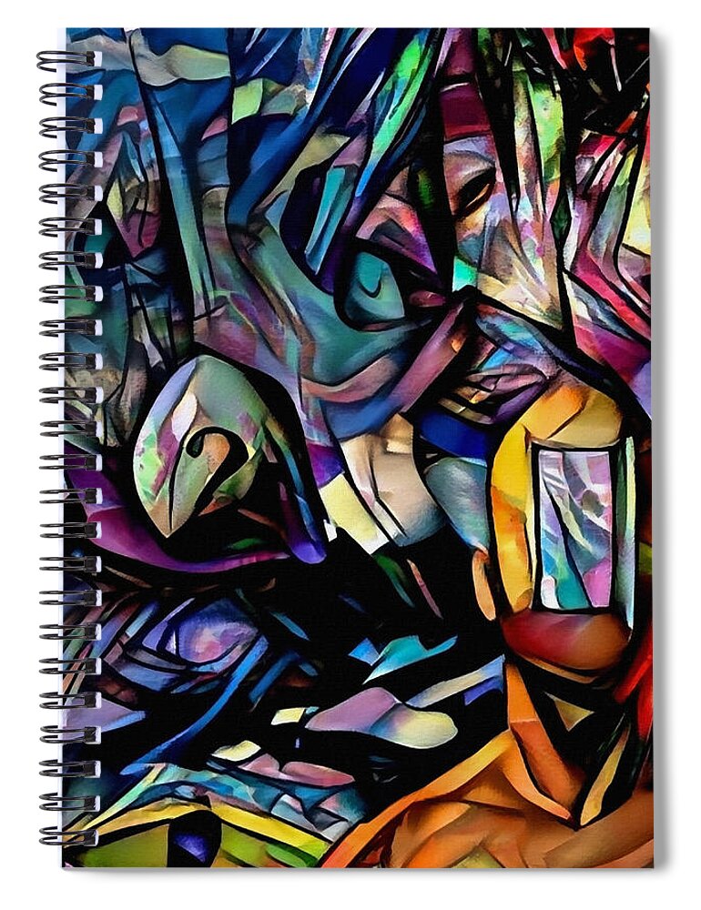 Abstract Spiral Notebook featuring the digital art Doorway to dreams by Bruce Rolff