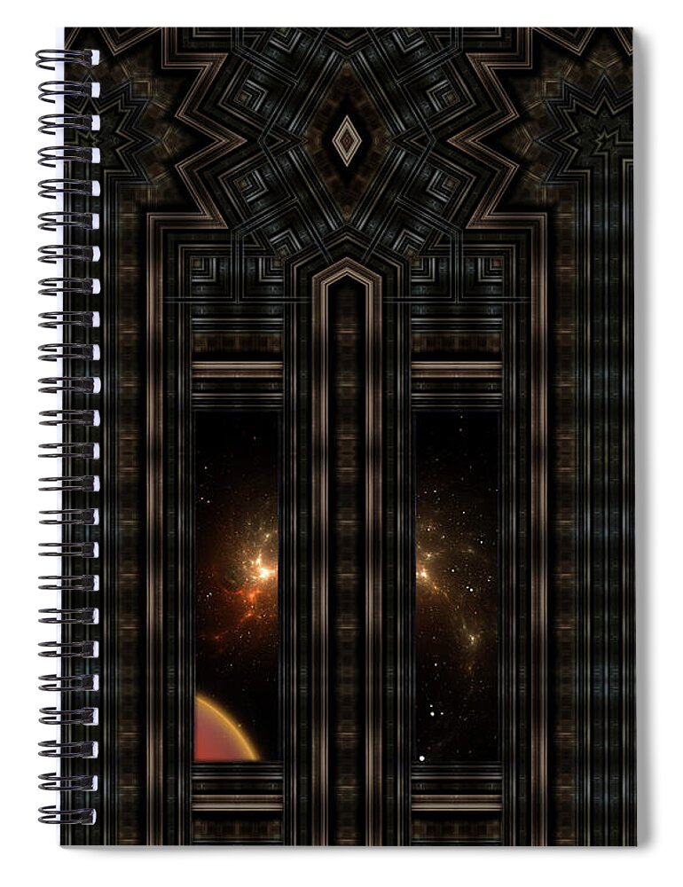 Abstract Spiral Notebook featuring the digital art Doorway To Eternity by Rolando Burbon