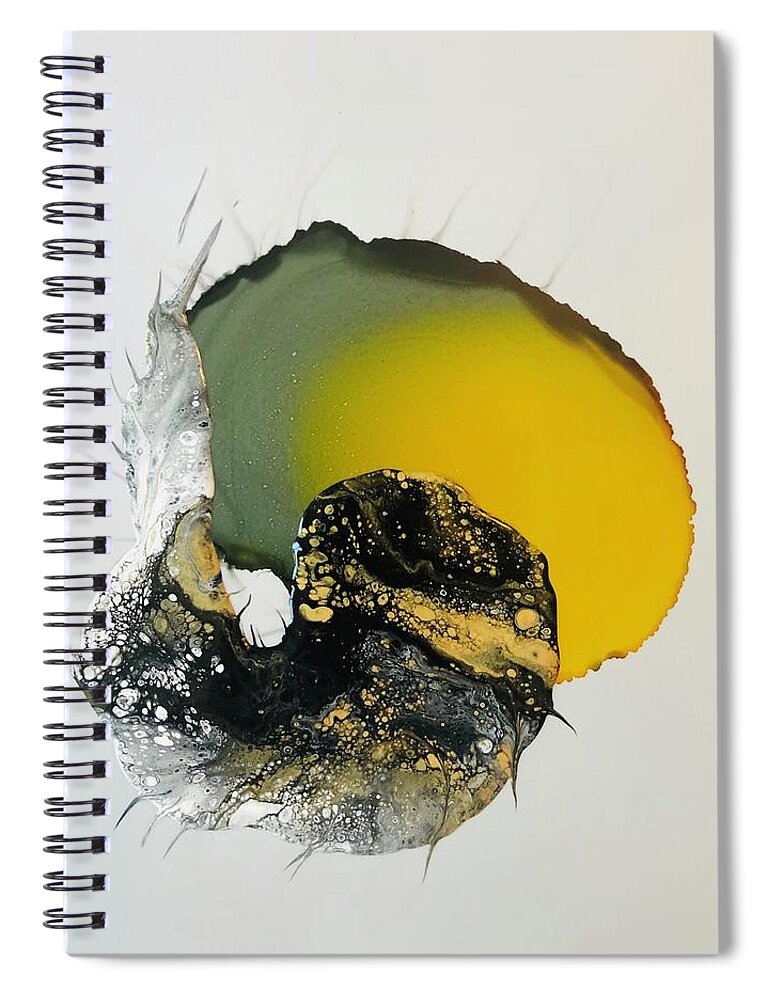 Acrylic Spiral Notebook featuring the painting Dot Dot Dot - To Be Continued by Christy Sawyer