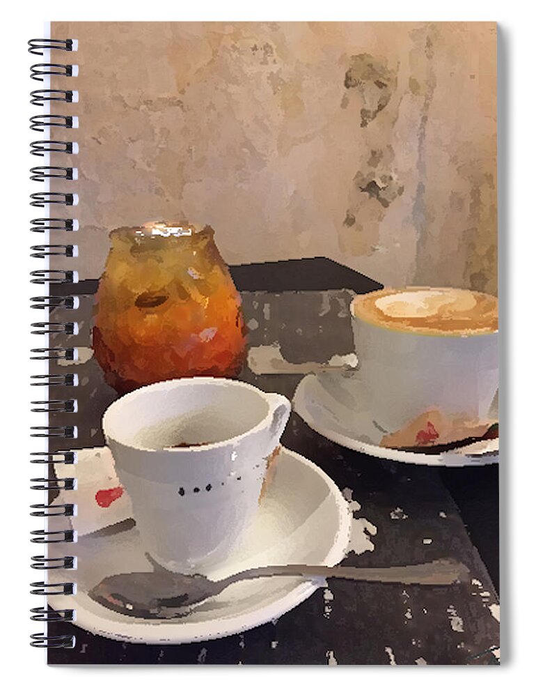 Cafe Spiral Notebook featuring the photograph Double Espresso by Tom Johnson