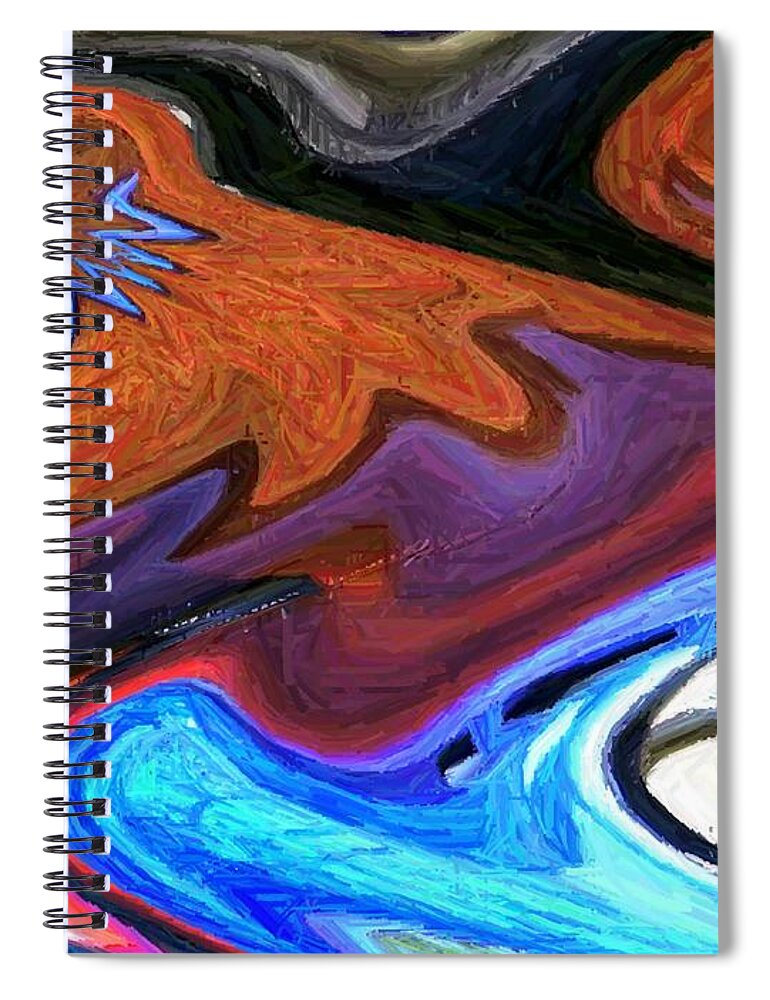 Mountain Spiral Notebook featuring the painting Down From The Mountain by Bill King