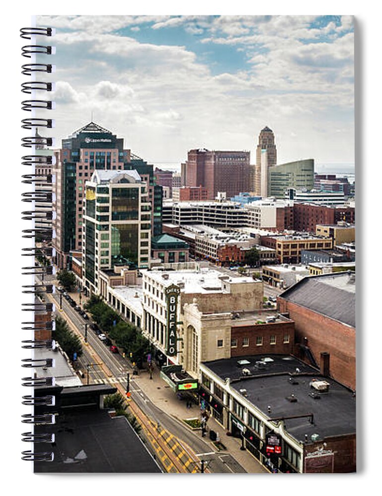 Main St Buffalo Spiral Notebook featuring the photograph Downtown Buffalo by John Angelo Lattanzio