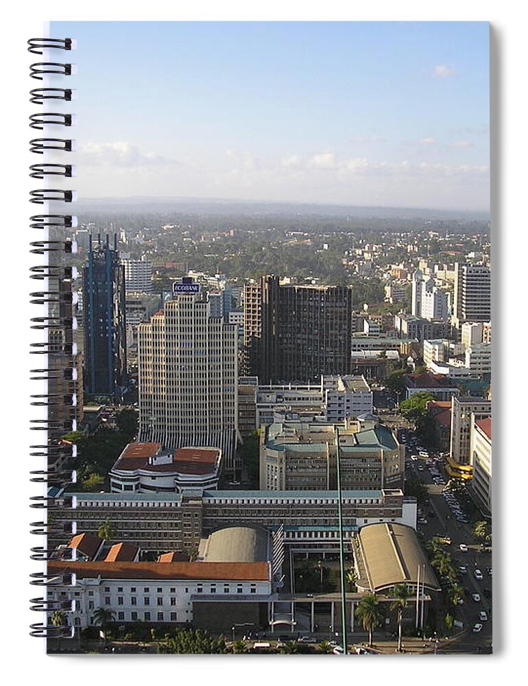 Kenya Spiral Notebook featuring the photograph Downtown Nairobi, Kenya by Kevin Donegan