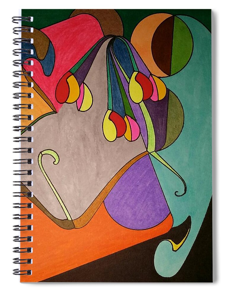 Geo - Organic Art Spiral Notebook featuring the painting Dream 339 by S S-ray