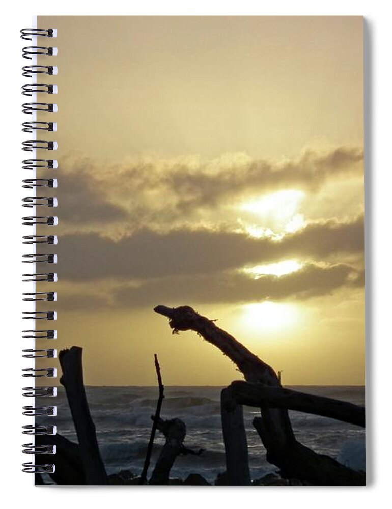 Sky Spiral Notebook featuring the photograph Driftwood sunset by Martin Smith