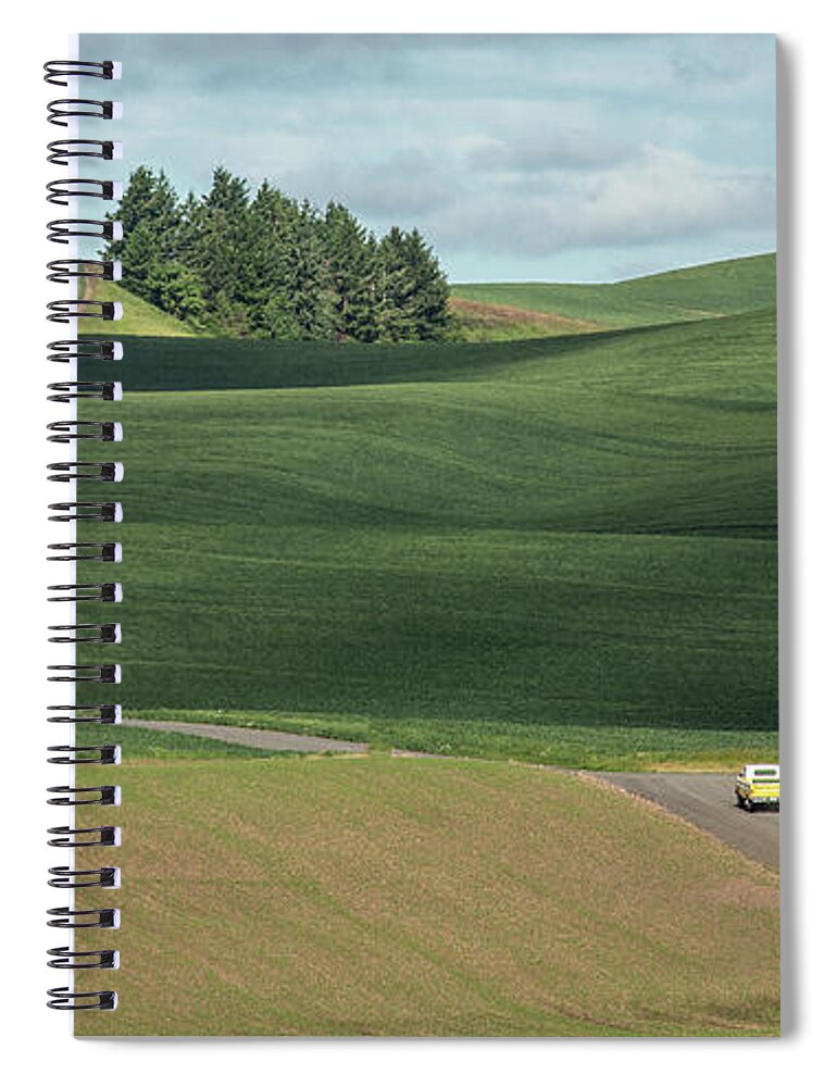 Mountain Spiral Notebook featuring the photograph Drive in the Palouse by Bob Cournoyer
