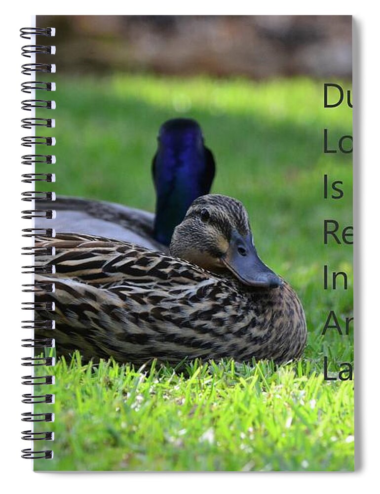 Duck Love Spiral Notebook featuring the photograph Duck Love by Lisa Wooten