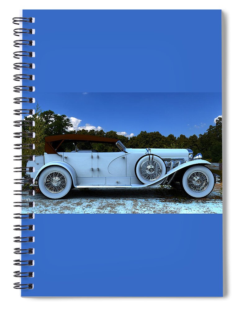 Duesenberg Spiral Notebook featuring the digital art Duesenberg picnic by William Ladson