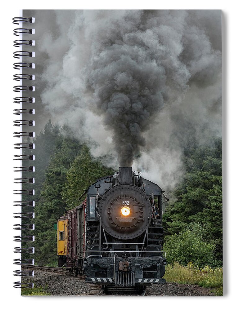 Railroad Spiral Notebook featuring the photograph Duluth Missabe and Iron Range 332 Palmers Siding by Jim Pearson