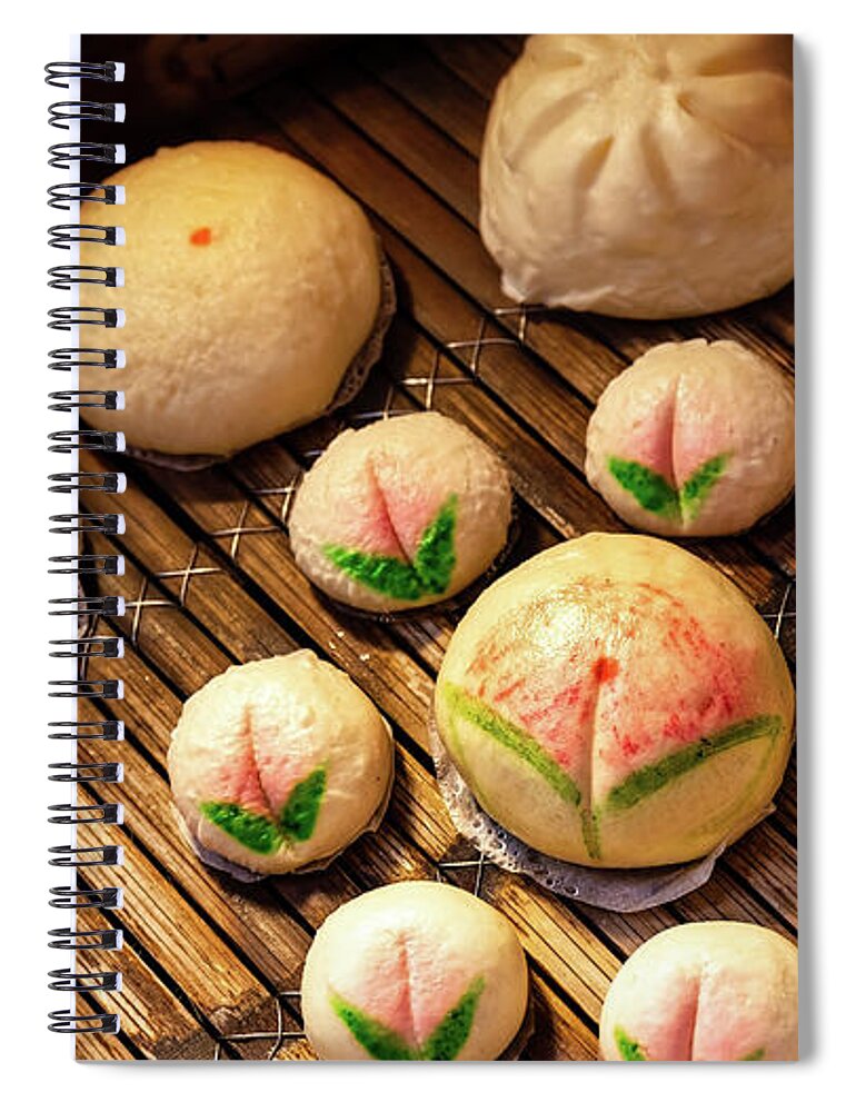 Asian Spiral Notebook featuring the photograph Dumplings 7 by Bill Chizek
