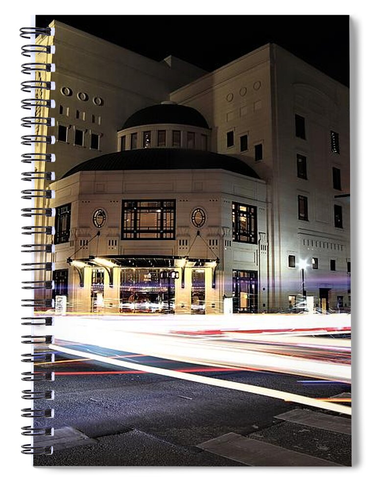 Bass Hall Spiral Notebook featuring the photograph E. 4th. Street by Tim Kuret