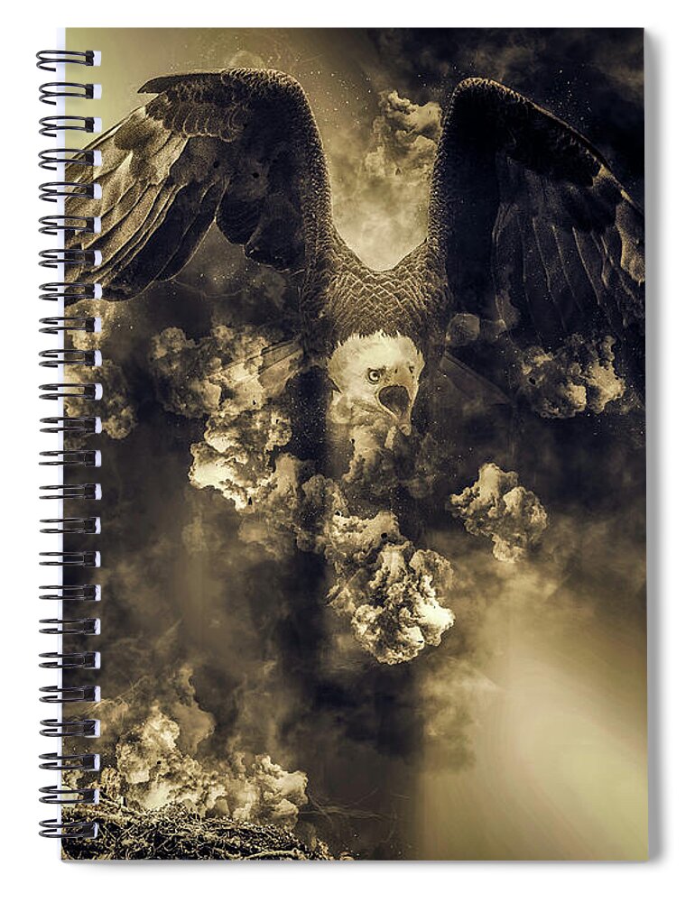 Myeress Spiral Notebook featuring the photograph Eagle from Hell by Joe Myeress