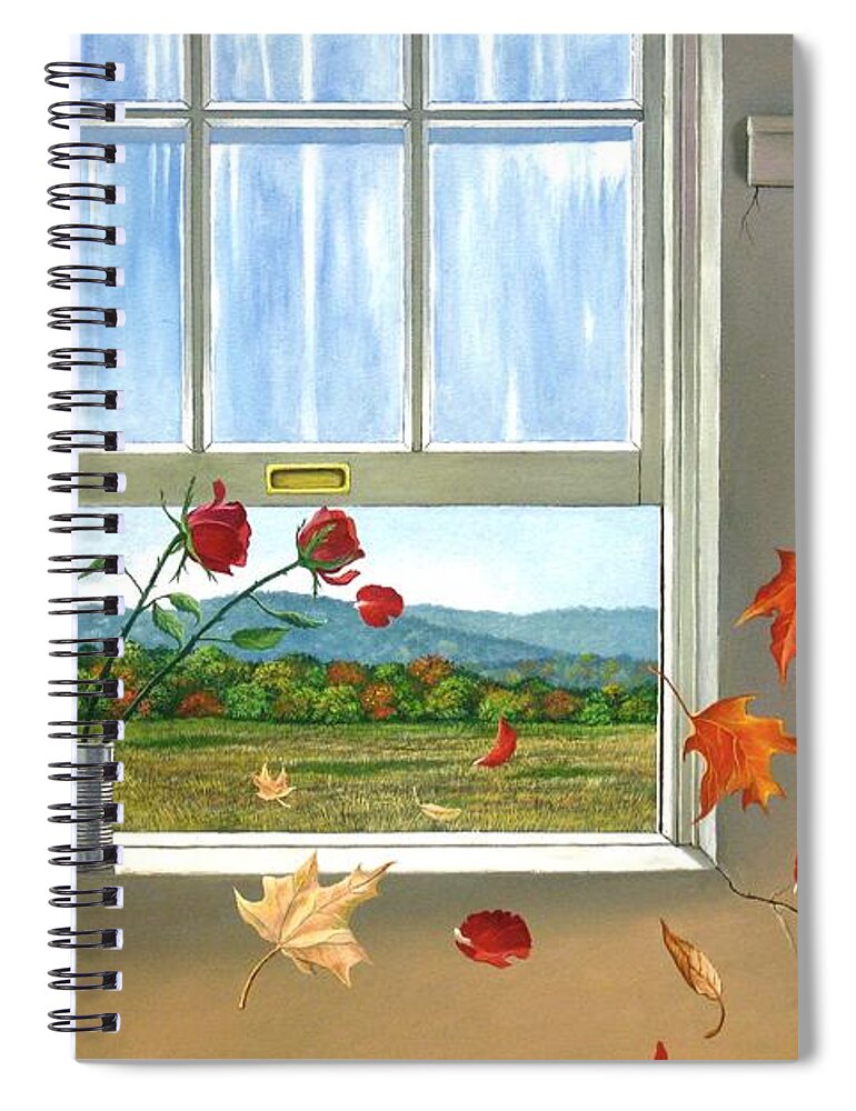 Rose Spiral Notebook featuring the painting Early Autumn Breeze by Christopher Shellhammer