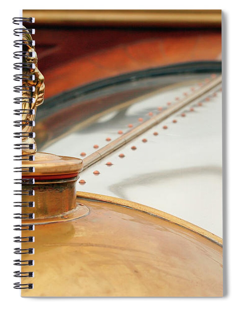 Vintage Spiral Notebook featuring the photograph Early Brass Hood Ornament by Lucie Collins