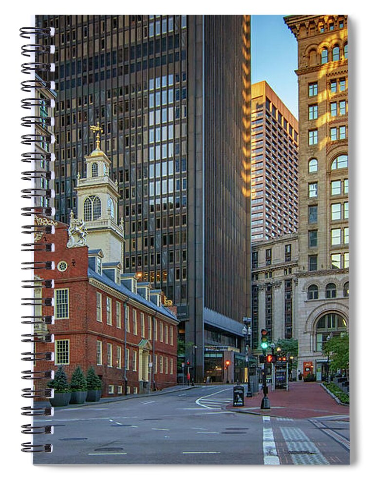 Old Statehouse Spiral Notebook featuring the photograph Early Morning at The Old Statehouse by Kristen Wilkinson