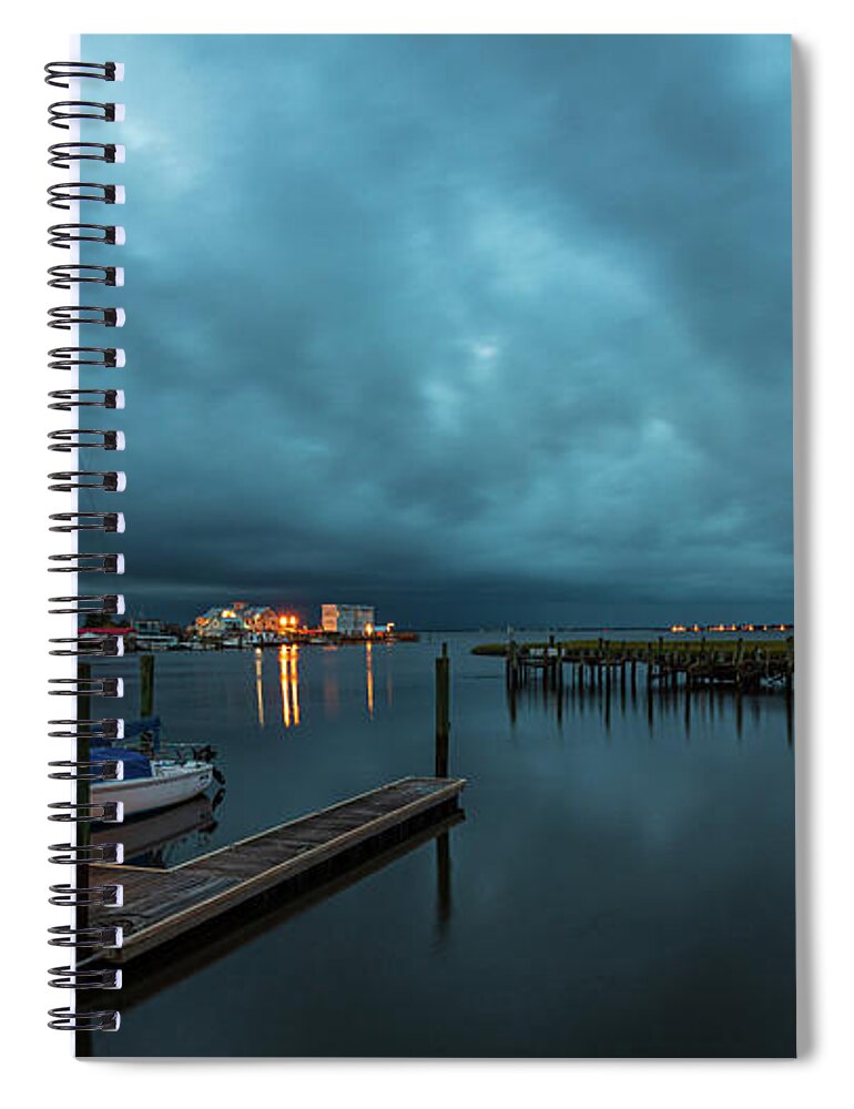 Southport Spiral Notebook featuring the photograph Early morning at the Southport Yacht Basin by Nick Noble