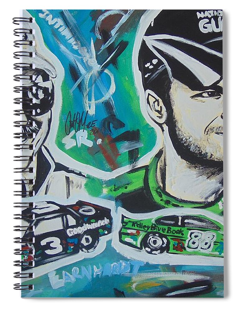 Dale Earnhardt Jr. Spiral Notebook featuring the painting Earnhardt Legacy by Antonio Moore