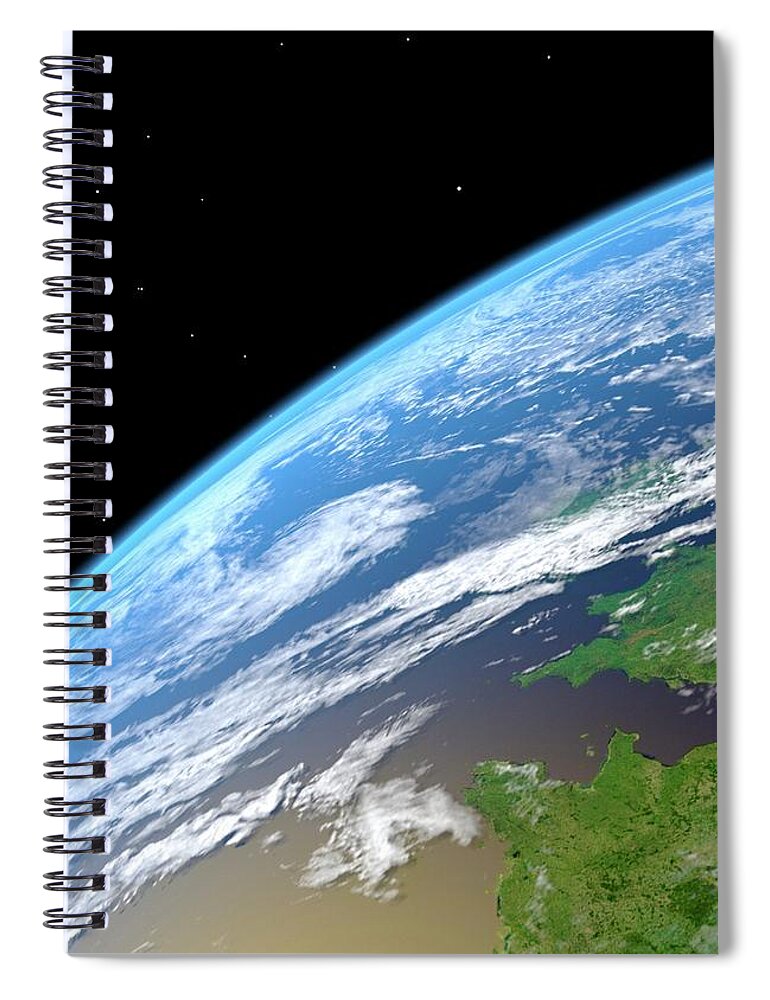 Color Image Spiral Notebook featuring the digital art Earth, Artwork by Roger Harris/spl