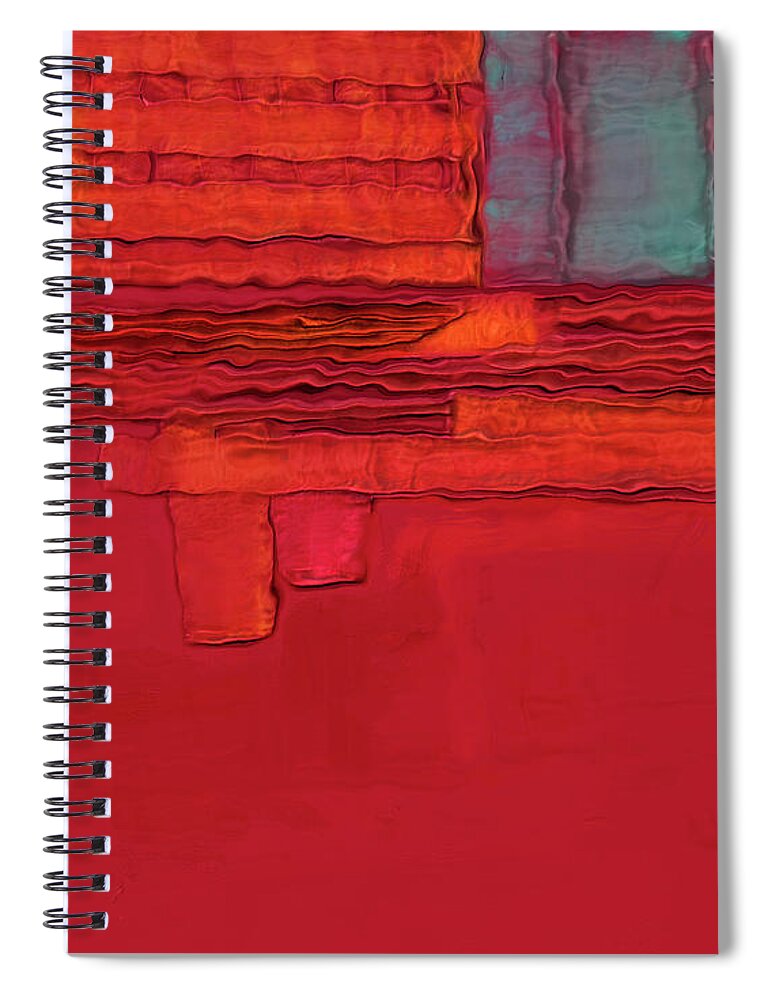 Red Spiral Notebook featuring the digital art Earth Flag by Marina Flournoy