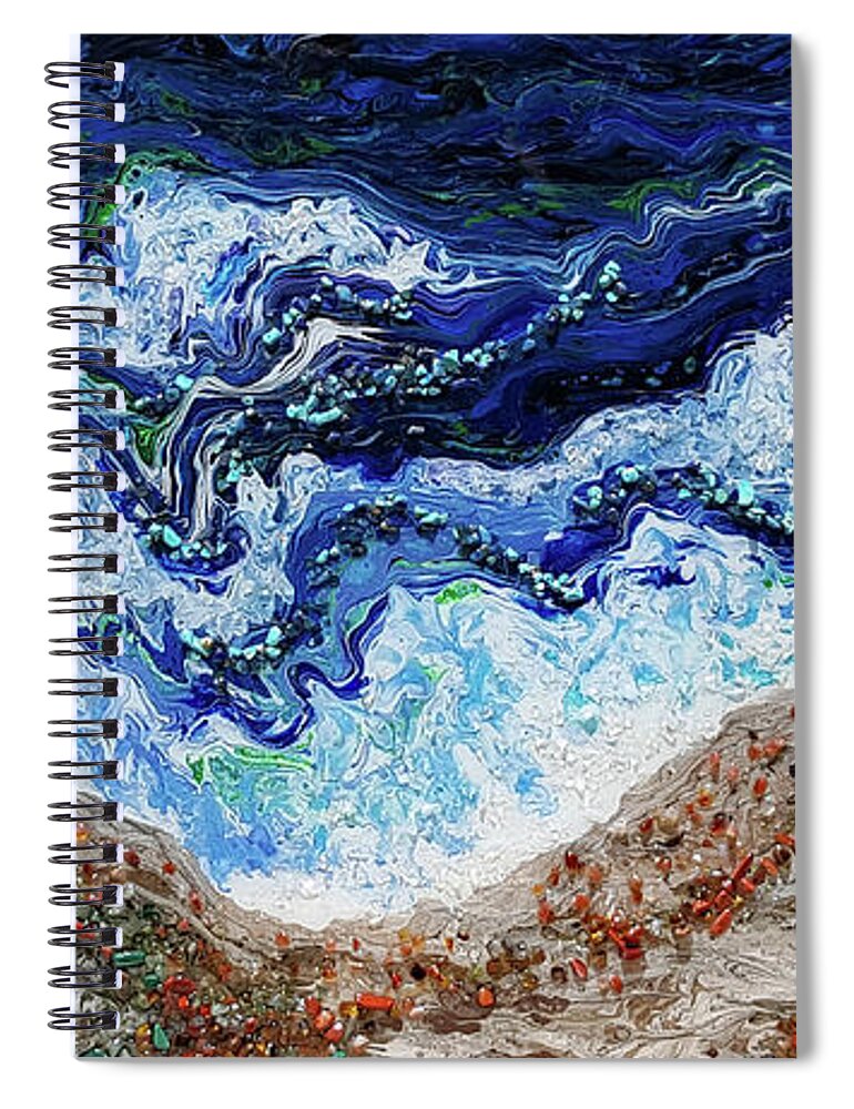 Mixed Media Spiral Notebook featuring the mixed media Earth Gems #19W146 by Lori Sutherland