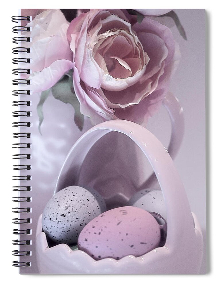 Easter Spiral Notebook featuring the mixed media Easter in Pastels by Sherry Hallemeier