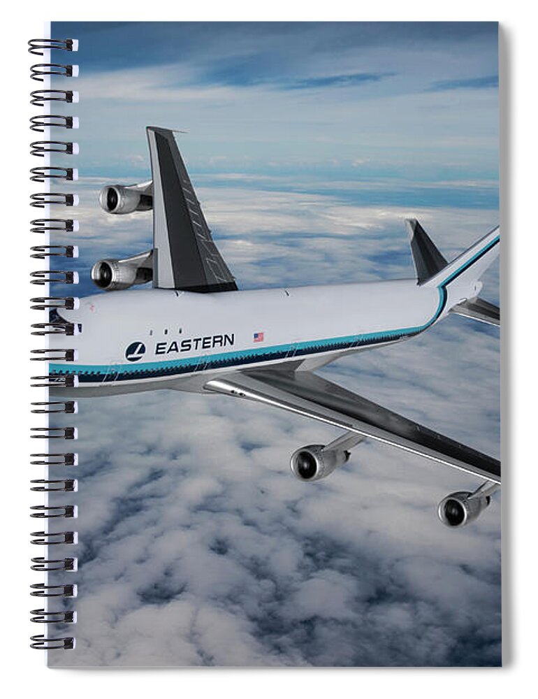 Eastern Airlines Spiral Notebook featuring the digital art Eastern Airlines Boeing 747-121 by Erik Simonsen