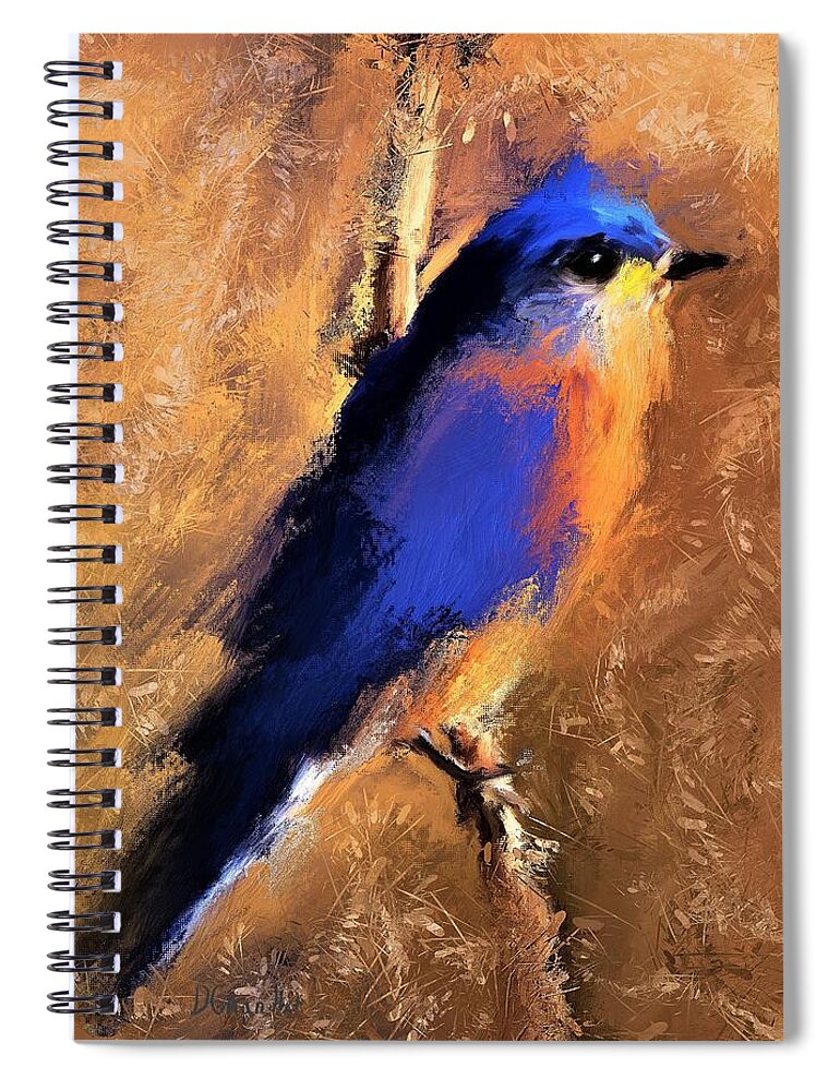 Bluebird Spiral Notebook featuring the painting Eastern Bluebird by Diane Chandler