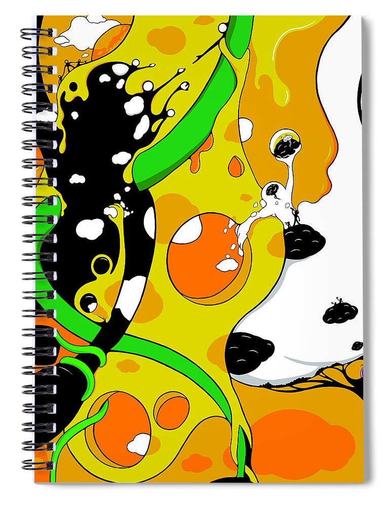 Brains Spiral Notebook featuring the drawing Echonomics by Craig Tilley