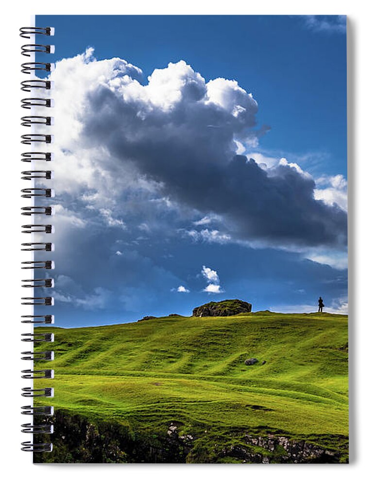 Alone Spiral Notebook featuring the photograph Edge of Cliffs at Clachtoll Beach in Scotland by Andreas Berthold